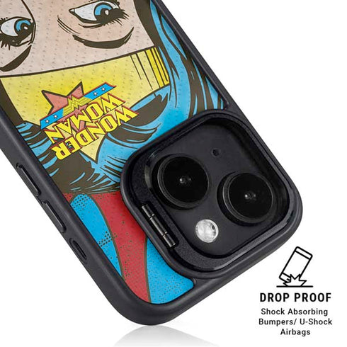DC Comics Wonder Woman Vintage Profile iPhone 15 Kickstand Case